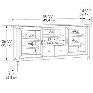 Sauder Edge Water 409048 2 Door Entertainment Credenza Westrich